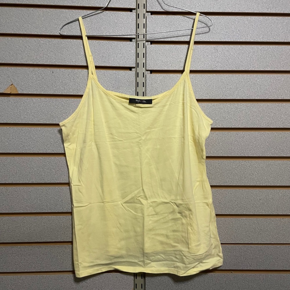 Style & Co Yellow Spaghetti Strap Tank Top‎ Women's Size XL